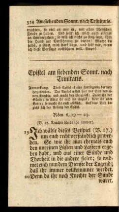 Epistel am siebenden Sonnt. nach Trinitatis