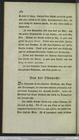 Von der Ohnmacht