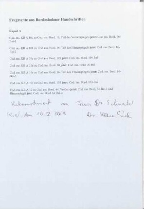 Fragmente aus Bordesholmer Handschriften