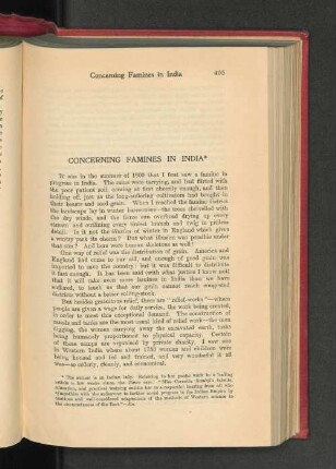 Concerning Famines in India.