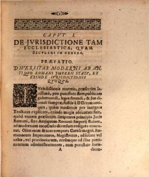 Dispvtatio Jvridica De Jvrisdictione In Genere Et De Ecclesiastica Et Secvlari S.R.I. Principvm-Episcoporvm In Specie