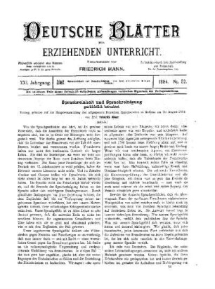 Spracheinheit und Sprachreinigung : (Schluss)