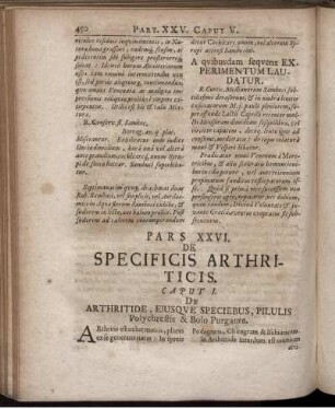 Pars XXVI. De Specificis Arthriticis.