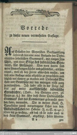 Vorrede zu dieser neuen vermehrten Auflage