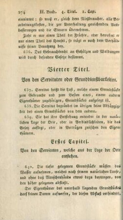 Vierter Titel. Von den Servituten oder Grunddienstbarkeiten