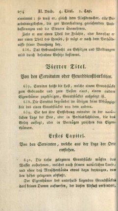 Vierter Titel. Von den Servituten oder Grunddienstbarkeiten