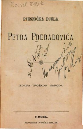 Pjesnička djela Petra Preradovića