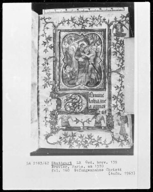 Lateinisches Stundenbuch — Bildseite mit Textanfang, Folio 160recto