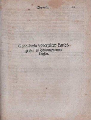 Genealogia vorertzelter Landtgrafen zu Thüringen vnnd Hessen.