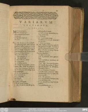 Variarum Lectionum Libellus.