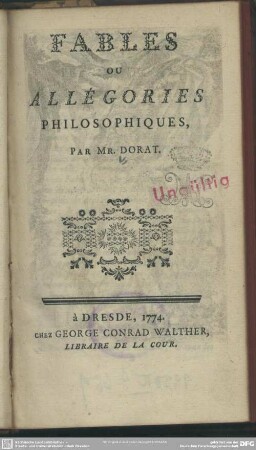 Fables Ou Allégories Philosophiques