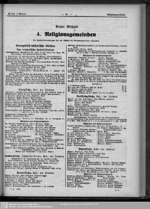 Vierter Abschnitt. Die Religionsgemeinden und Schulen