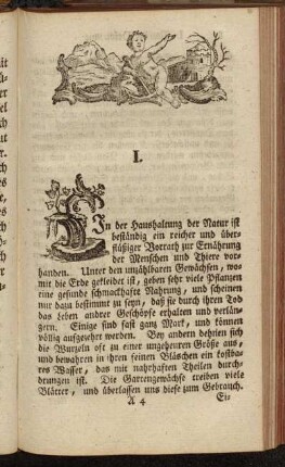 I. [Von der Oekonomie der Natur.]