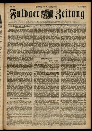 Ausgabe vom Freitag, den 04. März 1892.