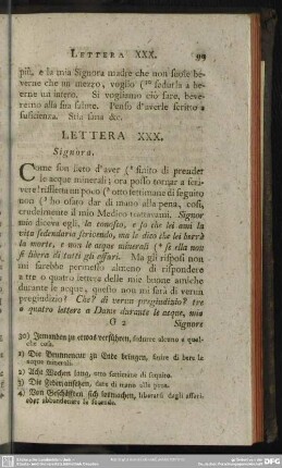 Lettera XXX. Signora