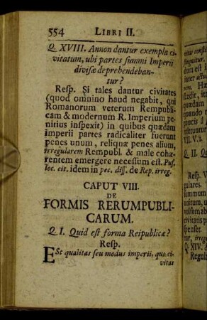 Caput VIII. De formis rerumpublicarum.