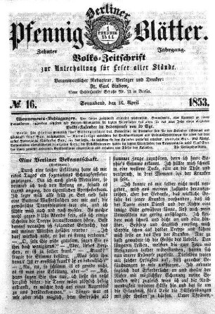Nr. 16, Sonnabend, den 16. April