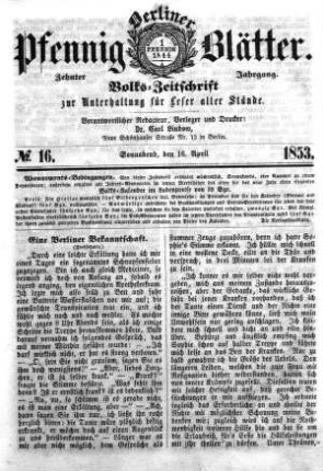 Nr. 16, Sonnabend, den 16. April
