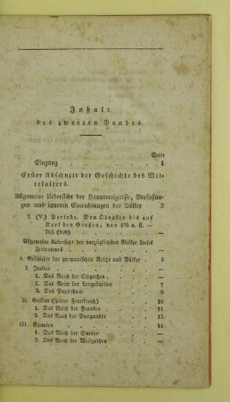 Inhalt des zweiten Bandes