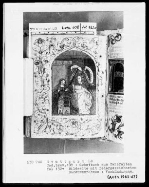 Gebetbuch aus Zwiefalten — Verkündigung, Folio 132verso