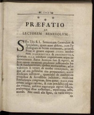 Præfatio Ad Lectorem Benevolum.