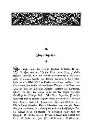 II. Jugendjahre.