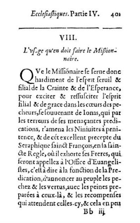 VIII. L'vsage qu'en doit faire le Mißionnaire