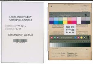 Entnazifizierung Gertrud Schumacher , geb. 10.11.1901 (Verkaeuferin)
