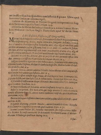 Libri Politici, Historici & Geographici.