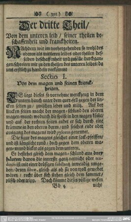 Der dritte Theil. Von dem unteren leib, seiner theilen beschaffenheit und kranckheiten