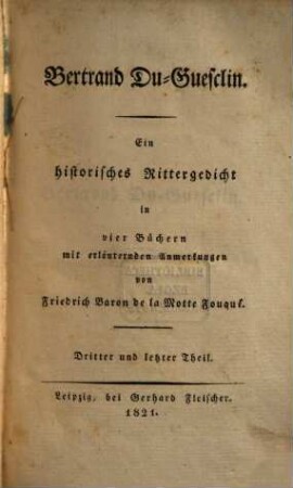 Bertrand Du-Guesclin : ein historisches Rittergedicht in vier Büchern, 3