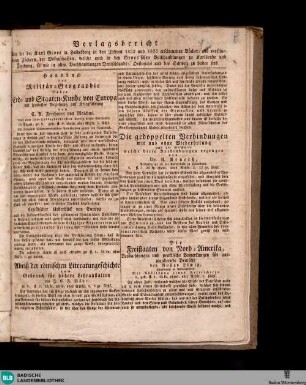 Karlsruher Zeitung, Verlagsbericht über die bei Karl Groos in Heidelberg [...] 1832 und 1833 erschienenen Bücher, [...]