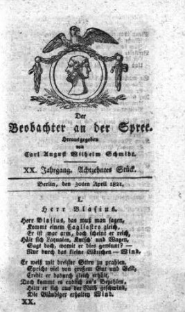 18. Stueck, 30. April 1821
