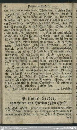 Passions-Lieder, vom Leiden und Sterben Jesu Christi