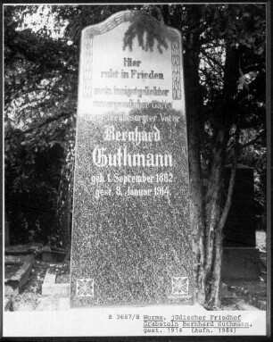 Grabstein von Bernhard Guthmann (gestorben 1914.01.08)