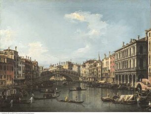 Der Canal Grande mit dem Ponte di Rialto von Süden