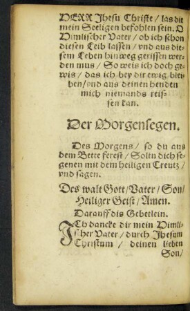 Der Morgensegen.
