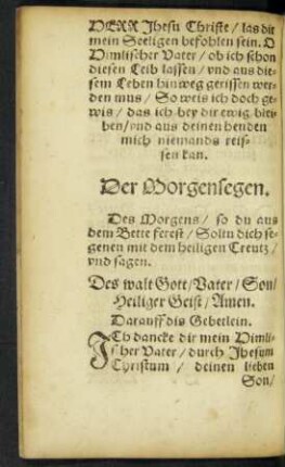 Der Morgensegen.