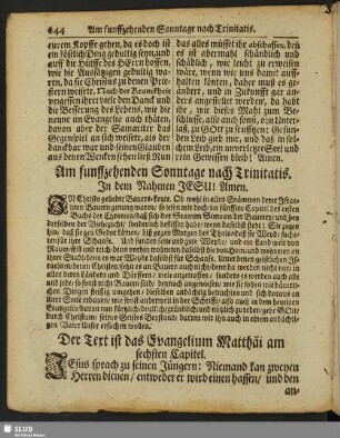 Am funffzehenden Sonntage nach Trinitatis