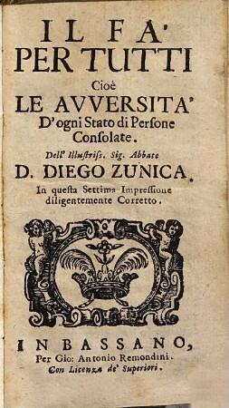 Il Fa Per Tutti Cioè Le Avversità D'ogni Stato di Persone Consolate