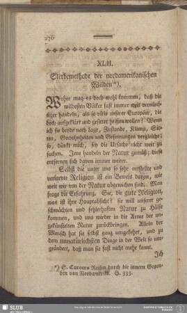 XLII. Sterbemethode der nordamerikanischen Wilden