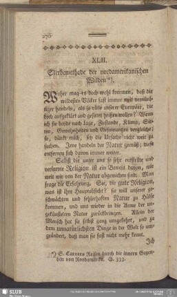 XLII. Sterbemethode der nordamerikanischen Wilden