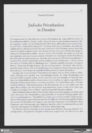 Jüdische Privatbanken in Dresden
