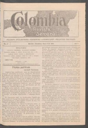 Notas políticas : Unidad nacional