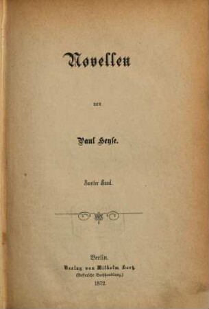 Gesammelte Werke, 5. Novellen ; 2