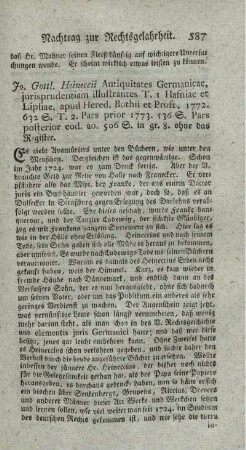 Antiquitates Germanicae, jurisprudentiam illustrantes. P.I-III.