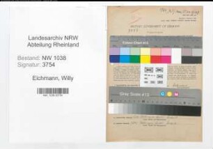 Entnazifizierung Willy Eichmann , geb. 03.07.1905 (Bergmann)