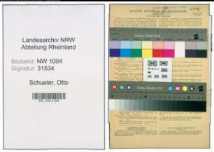 Entnazifizierung Otto Schueler , geb. 17.11.1895 (Ingenieur)