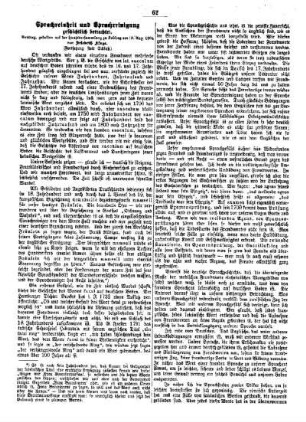 Srachreinheit und Sprachreinigung geschichtlich betrachtet : Vortrag, gehalten auf der Hauptversammlung zu Koblenz am 19. Aug. 1894 . (Fortsetzung statt Schluß)