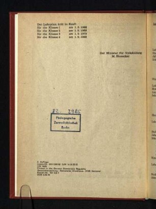 Der Lehrplan tritt ...